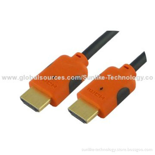 HDMI Cables with Double-color Molding, 24K Gold-plated Connector